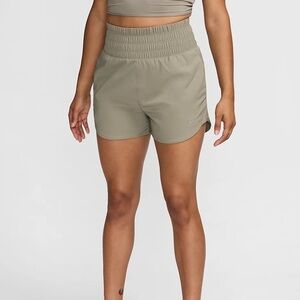 Nike One Dri-FIT Ultra High-Waisted 3" Brief-Lined Shorts in Neutral Olive Small
